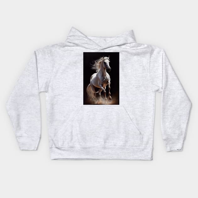 Arabian Horse - Oil paint Kids Hoodie by ABART BY ALEXST 